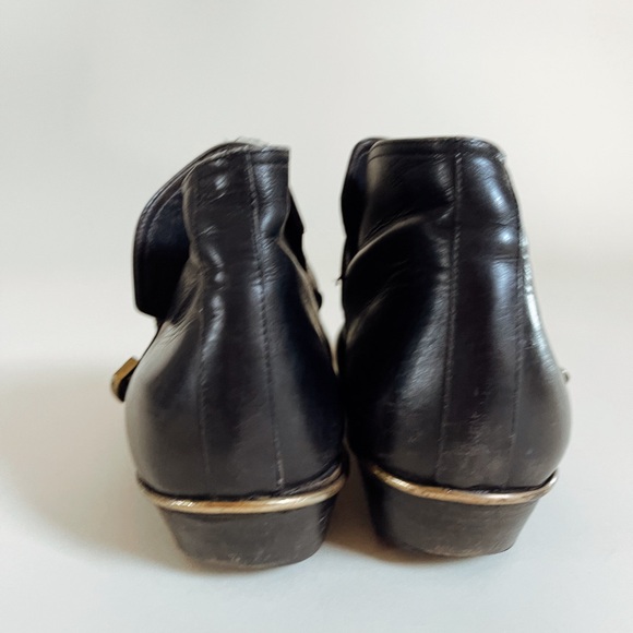 Vintage Black Leather Ankle Boots